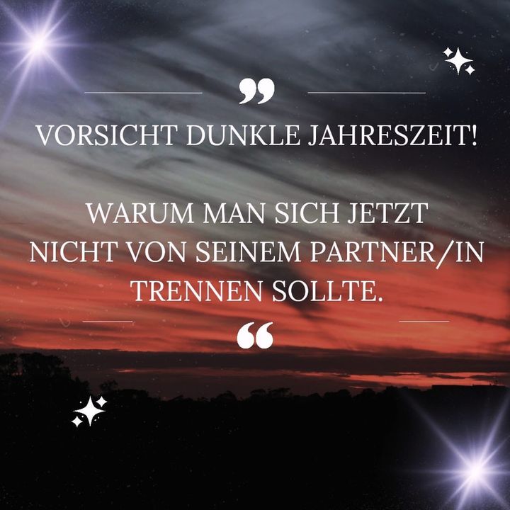 Im November/ Dezember fehlt uns allen das Sonnenlicht. Um uns her..... - BeFree Liebesschule
