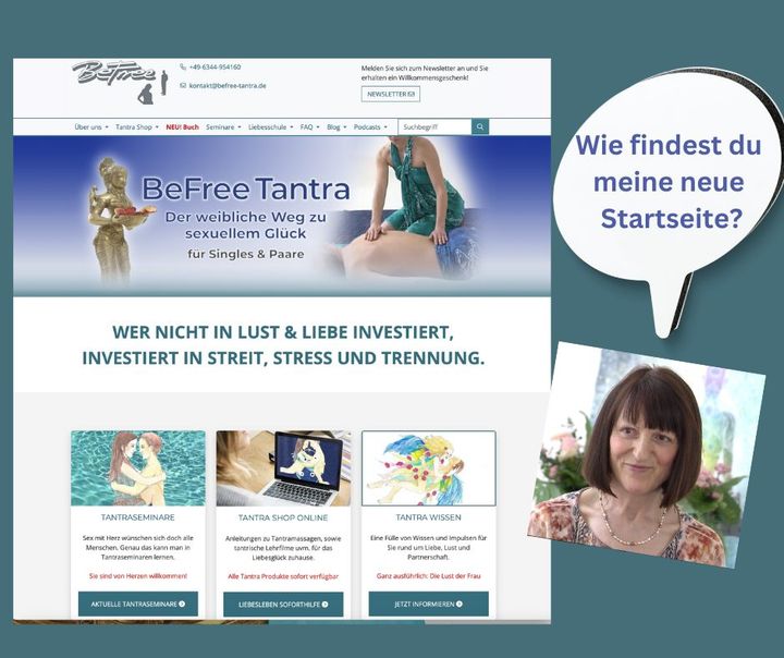 Jetzt sitze ich schon fast zwei Wochen an meiner neuen Startseite..... - BeFree Liebesschule