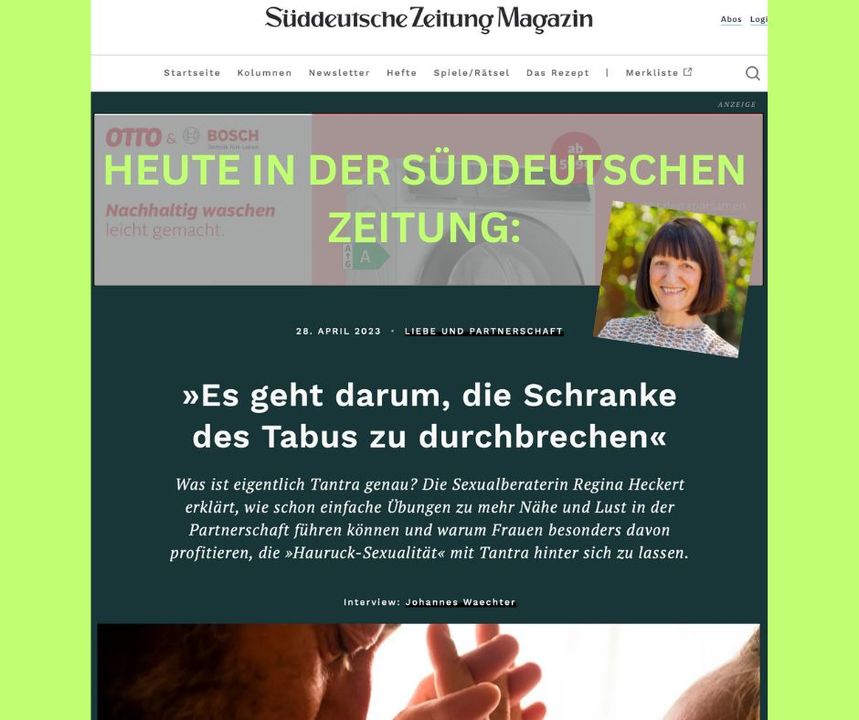 Was für eine Freude: Heute steht ein langes Interview mit mir in ..... - BeFree Liebesschule