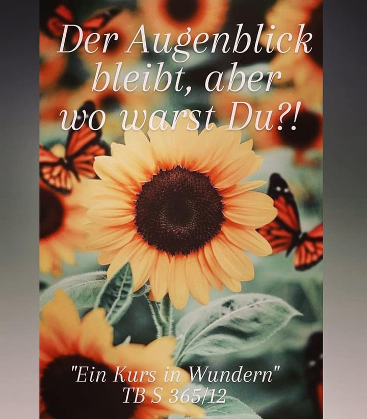 Der Augenblick bleibt, aber wo warst Du?! 🌻🌻🌻
Eckhart Tolle be..... - BeFree Liebesschule